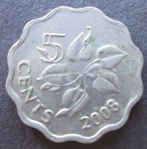 5 CENTS 2008 SWAZILAND COIN