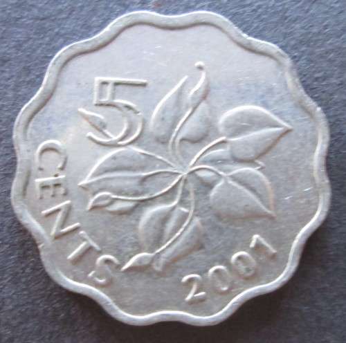5 CENTS 2001 SWAZILAND COIN