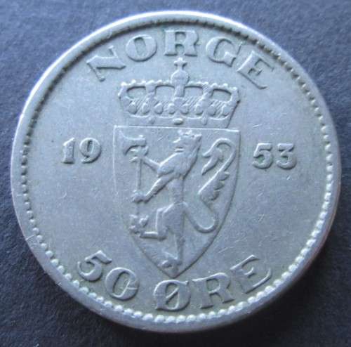 50 ORE 1953 NORGE / NORWAY COIN