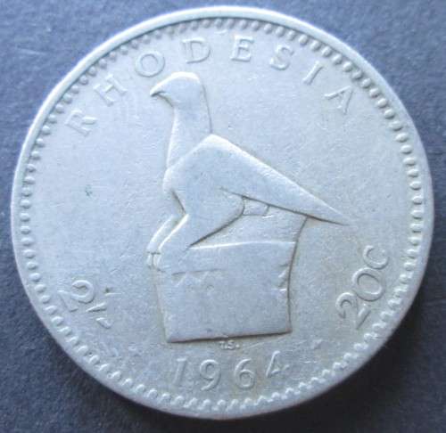 20 CENTS 1964 RHODESIA COIN