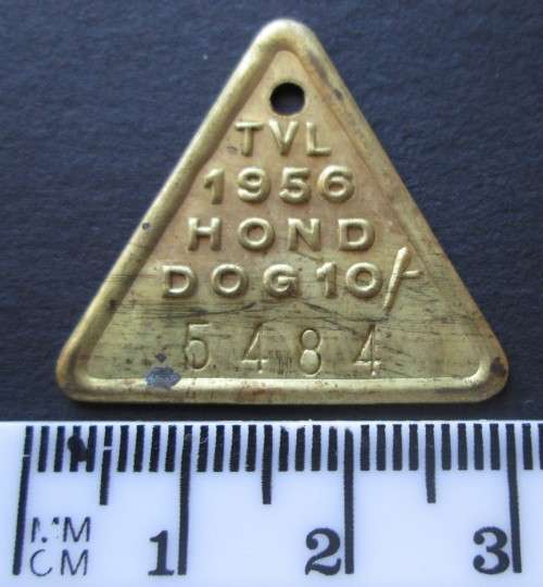 1956 TVL DOG LICENSE TAG No. 5484