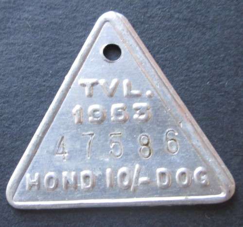 1953 TVL DOG LICENSE TAG No. 47586