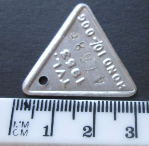 1953 TVL DOG LICENSE TAG No. 47586