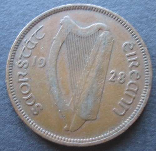 ½ D (PENNY) EIRE 1928 COIN
