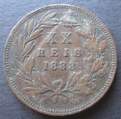 XX REIS 1883 PORTUGAL COIN