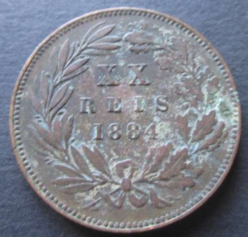 XX REIS 1884 PORTUGAL COIN