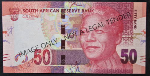 50 RAND SOUTH AFRICA MANDELA NOTE SERIAL Nr. AA8899214C (GILL MARCUS) - K23