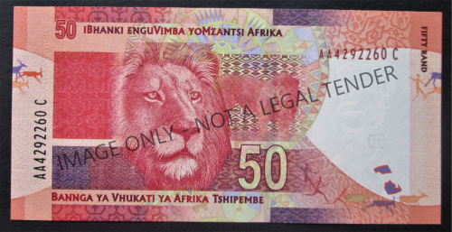 50 RAND SOUTH AFRICA MANDELA NOTE SERIAL Nr. AA4292260C (GILL MARCUS) - K35
