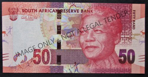 50 RAND SOUTH AFRICA MANDELA NOTE SERIAL Nr. AA4292260C (GILL MARCUS) - K35