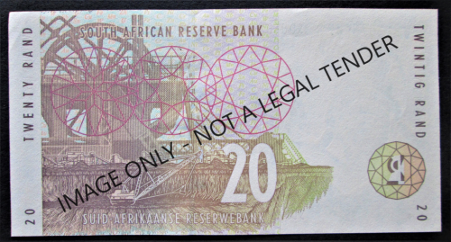 TWENTY RAND SOUTH AFRICA NOTE SERIAL Nr BL3078947B (CL STALS)