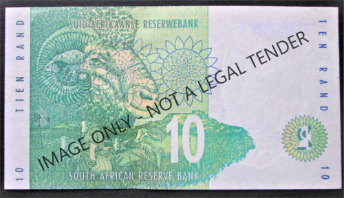 TEN RAND SOUTH AFRICA NOTE SERIAL Nr. EC3533784A (TT MBOWENI)