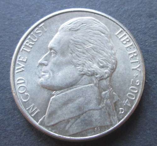 FIVE CENTS 2004 UNITED STATES OF AMERICA COIN