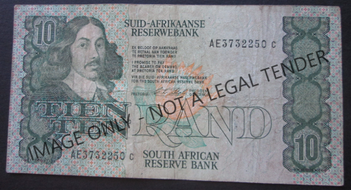 TEN RAND SOUTH AFRICA NOTE SERIAL Nr. AE3732250C (CL STALS)