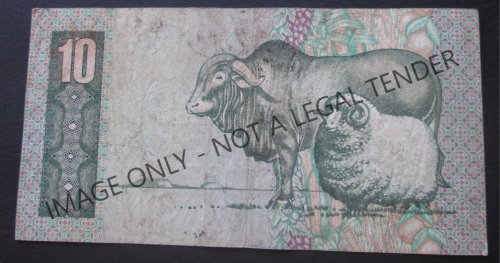 TEN RAND SOUTH AFRICA NOTE SERIAL Nr. BH1650793C (CL STALS)