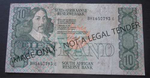 TEN RAND SOUTH AFRICA NOTE SERIAL Nr. BH1650793C (CL STALS)