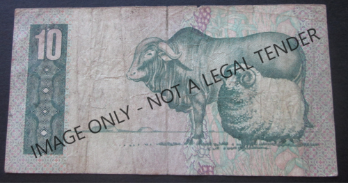 TEN RAND SOUTH AFRICA NOTE SERIAL Nr. C7 69 239900 (G de KOCK)
