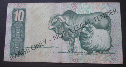 TEN RAND SOUTH AFRICA NOTE SERIAL Nr. C322 762371C (G de KOCK)