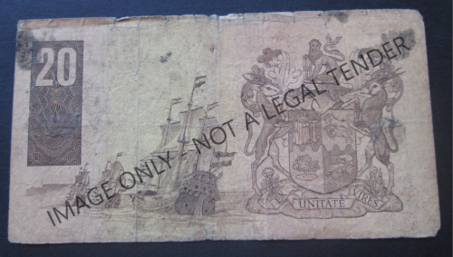TWENTY RAND SOUTH AFRICA NOTE SERIAL Nr. AL4497597D (CL STALS)