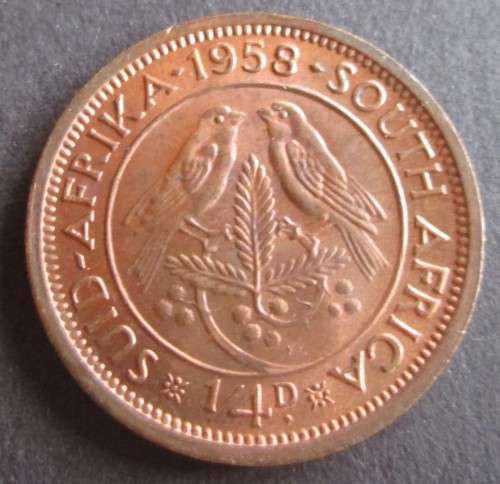 1/4 PENNY (FARTHING) 1958 UNION OF SOUTH AFRICA COIN - C1237