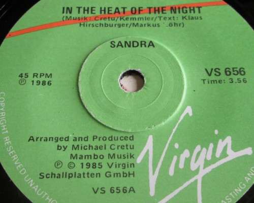 SANDRA - IN THE HEAT OF THE NIGHT (VS656) 45 RPM RECORD - S11