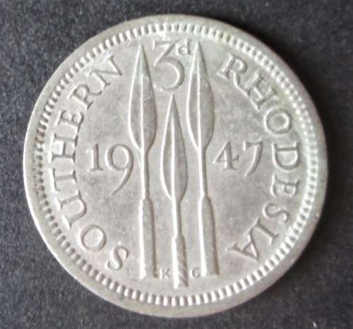 3 PENCE 1947 SOUTHERN RHODESIA BRITISH COLONY COIN - C2165