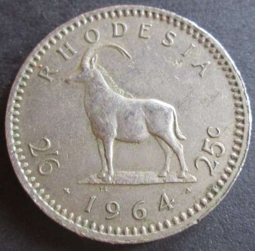 25 CENTS 1964 RHODESIA COIN - C2142