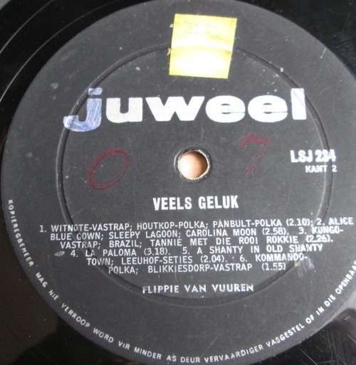 FLIPPIE VAN VUUREN - VEELS GELUK LP VINYL RECORD (LSJ 234) - S175