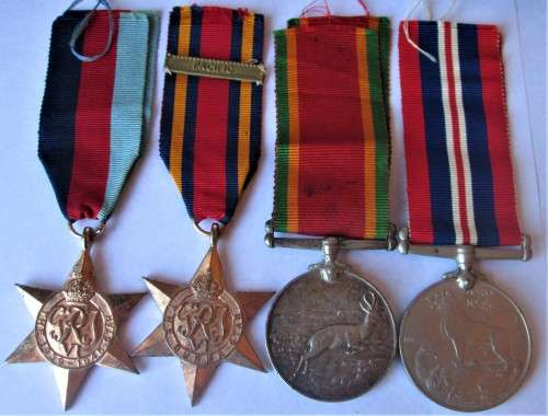 WORLD WAR MEDALS 1939 - 1945 AFRICA SERVICE / THE WAR and STAR MEDALS - A. FREEMAN WITH DOCS - RAK34