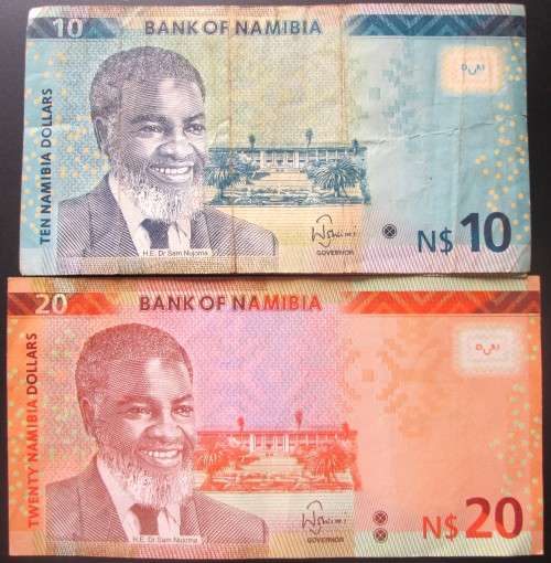 10/20 DOLLARS x3 NAMIBIA BANKNOTES - RAK197
