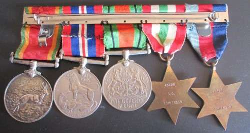 1939 to 1945 Medal Selection of a Family Group Thomlison