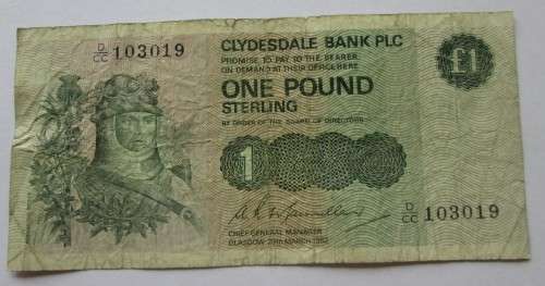 POUND 1982 CLYDESDALE BANK BANKNOTE - RAK527