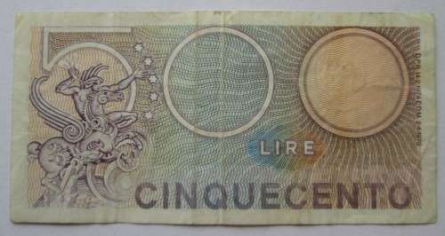 500 LIRE ITALY No 653250 BANKNOTE - RAK533