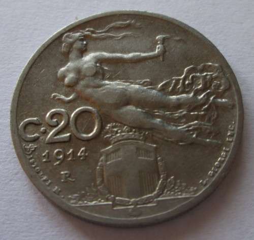 20 CENTESIMI 1914 ITALY COIN - C1398