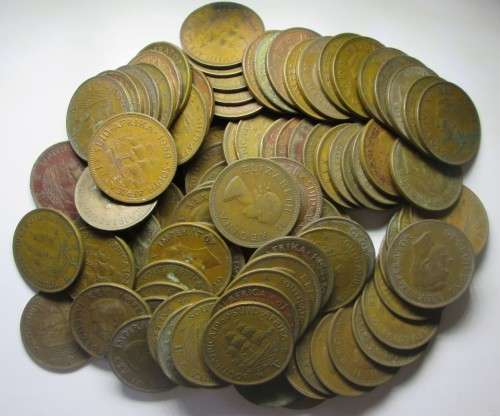 ONE PENNY UNION OF SOUTH AFRICA COINS 2 KILOS LOT - RAKC/192