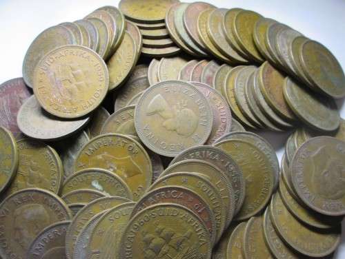 ONE PENNY UNION OF SOUTH AFRICA COINS 2 KILOS LOT - RAKC/192