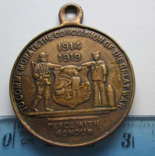 WWI THE CONCLUSION OF THE GREAT WAR JOHANNESBURG 1914 - 1919 MEDAL - RAKM/29