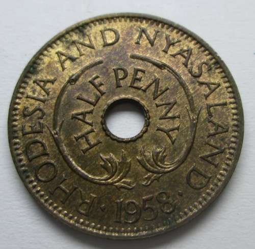 HALF and ONE PENNY 1958/1961 RHODESIA and NYASALAND COINS - RAK256