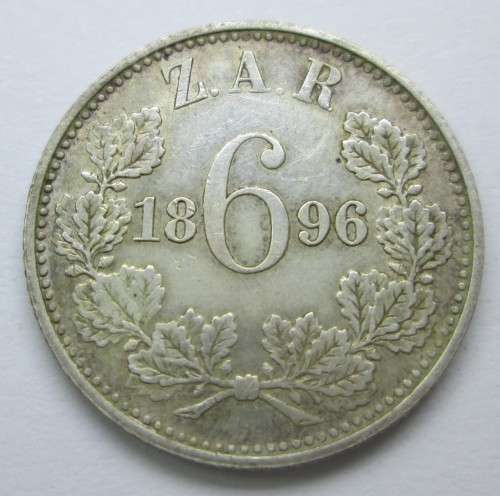6 PENCE 1896 ZAR *SILVER* COIN - RAKC/33