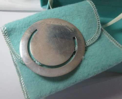Tiffany & Co Sterling Silver 925 Money Clip with Pouch in Original Box
