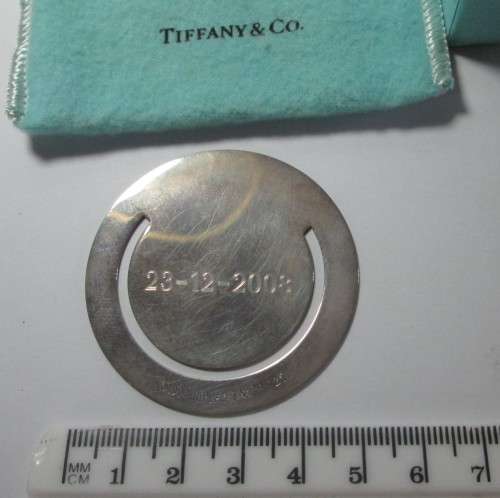 Tiffany & Co Sterling Silver 925 Money Clip with Pouch in Original Box