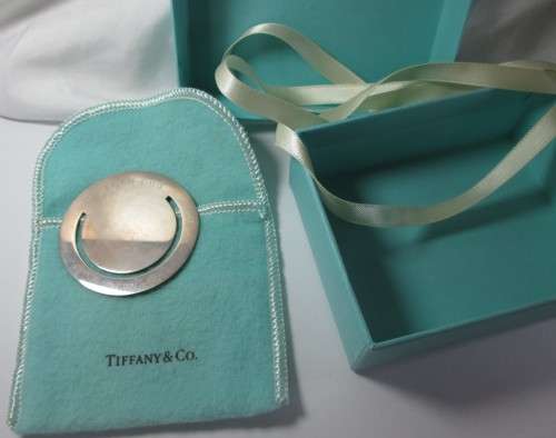 Tiffany & Co Sterling Silver 925 Money Clip with Pouch in Original Box