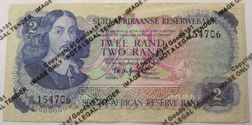 TWO RAND SOUTH AFRICAN RESERVE BANK SERIAL No D39 154706 BANKNOTE - RAKN/169
