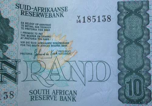 TEN RAND SOUTH AFRICA *REPLACEMENT* BANKNOTE SERIAL No YI4 185138 - RAKN/199