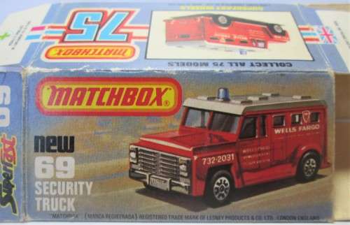 1978 WELLS FARGO SECURITY TRUCK No 69 SUPERFAST MATCHBOX / ORIGINAL BOX - RAKV/47