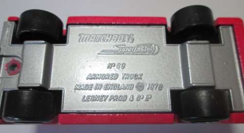 1978 WELLS FARGO SECURITY TRUCK No 69 SUPERFAST MATCHBOX / ORIGINAL BOX - RAKV/47