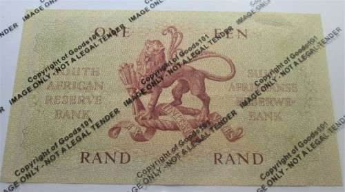 ONE RAND SOUTH AFRICA BANKNOTE SERIAL No A64 334322 WATERMARK van RIEBEECK - RAKN/16