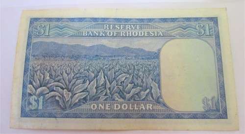 ONE DOLLAR 1973 RESERVE BANK OF RHODESIA SERIAL No L48 156896 - CECIL RHODES - RAKN/141
