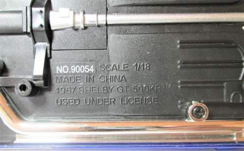 1967 SHELBY GT-500KR No 90054 JADA TOYS MADE IN CHINA - RAKV/35