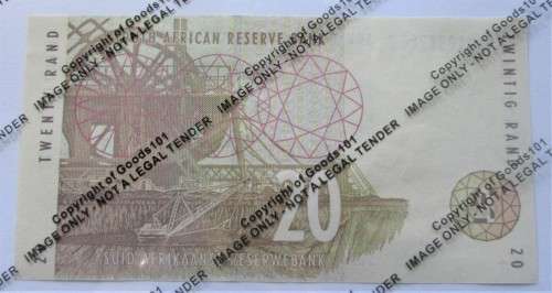 TWENTY RAND REPUBLIC OF SOUTH AFRICA BANKNOTE SERIAL Nr AN1038280 B - RAKN/135