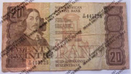 Twenty Rand Republic of South Africa Serial Nr Z24 443725